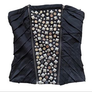 BEBE BUSTIER W/ METAL STUDS TOP